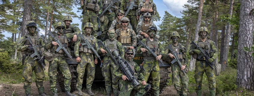 Svenska soldater från Gotlands regemente i fält